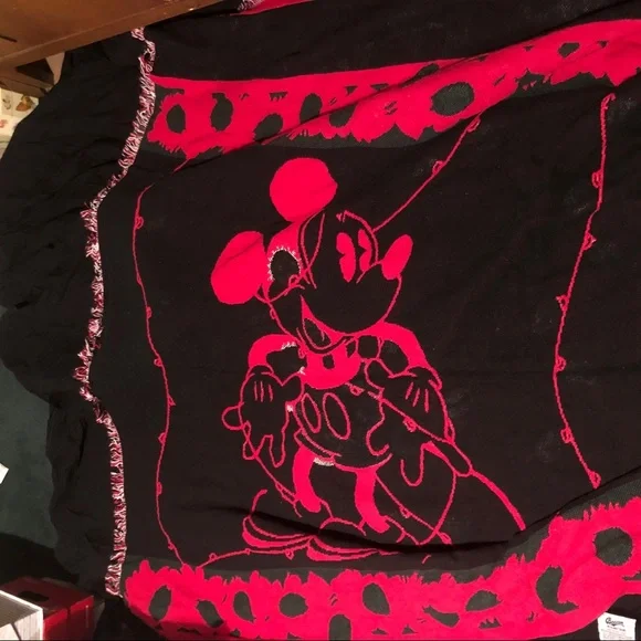 Mickey Mouse Christmas Holiday Lights Vintage Fringe Blanket New HOST PICK Xmas